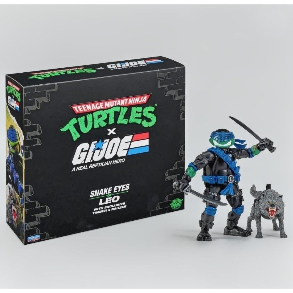 Playmates Toys SDCC 2026 TMNT x G.I. Joe Snake Eyes Leonardo Set w/ Sword Rifle